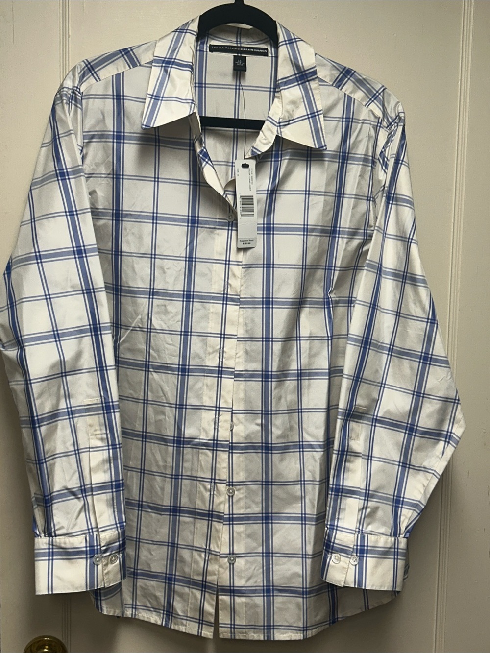 Linda Allard for Ellen Tracy Silk Taffeta Blouse sz 14 NWT